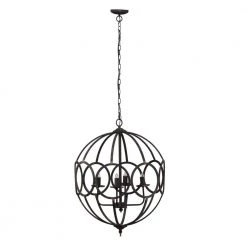 Malin 4-Light Antique Black Chandelier by A & B Home