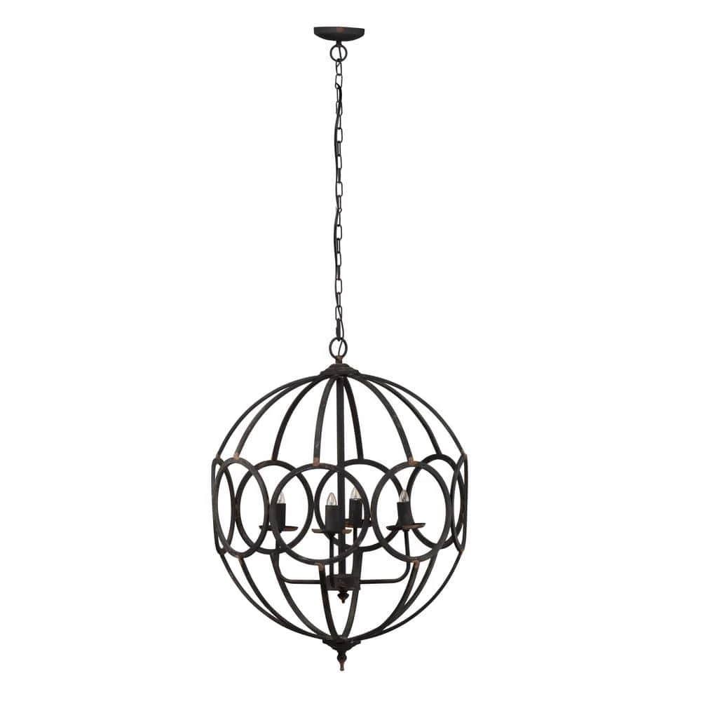 Malin 4-Light Antique Black Chandelier by A & B Home 1 Malin 4-Light Antique Black Chandelier by A & B Home
