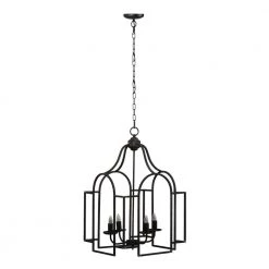 Malin 4-Light Antique Black Chandelier by A & B Home