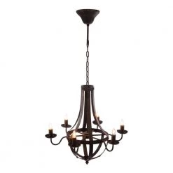 Classic Vintage 6-Light Antique Black Chandelier by A & B Home