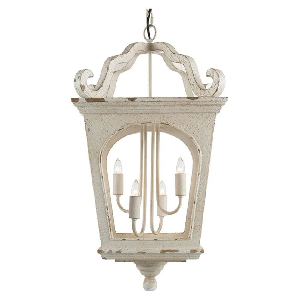 Ballamy 4-Light Antique White Chandelier by A & B Home 3 Ballamy 4-Light Antique White Chandelier by A & B Home - Image 3