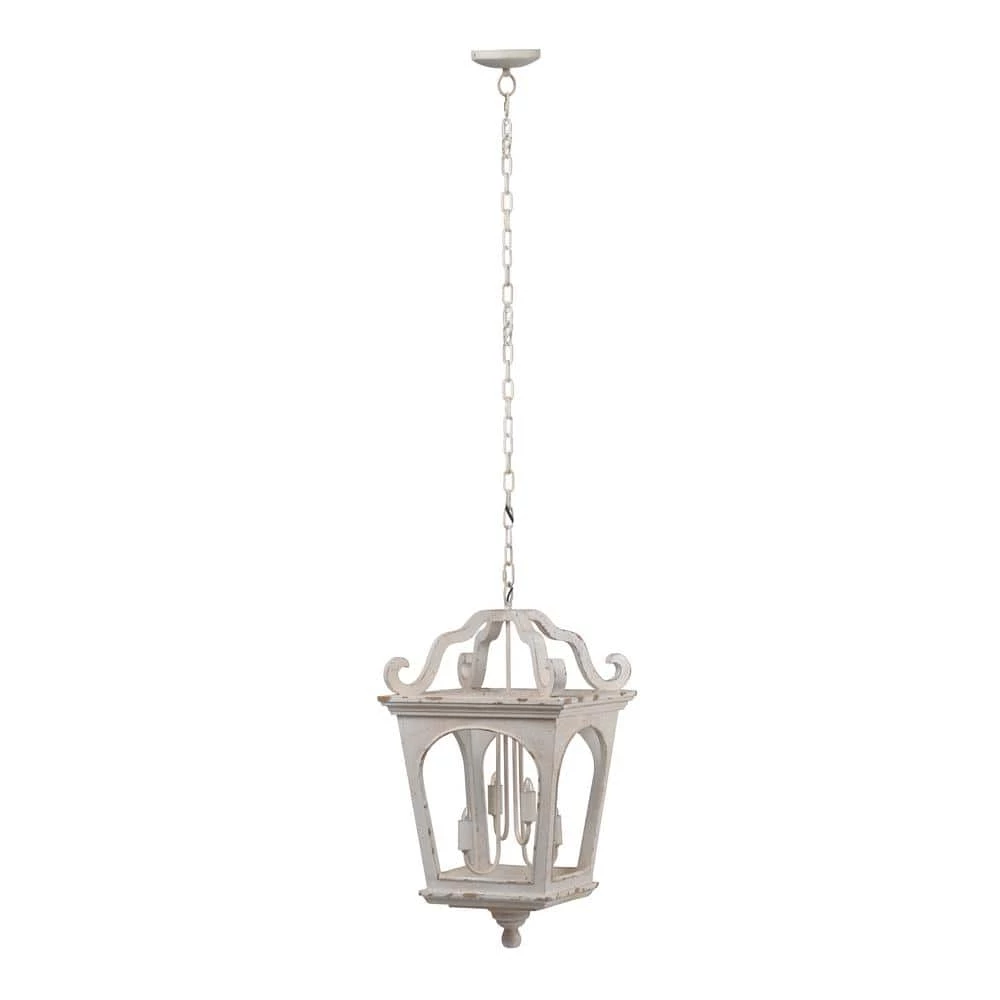 Ballamy 4-Light Antique White Chandelier by A & B Home 1 Ballamy 4-Light Antique White Chandelier by A & B Home