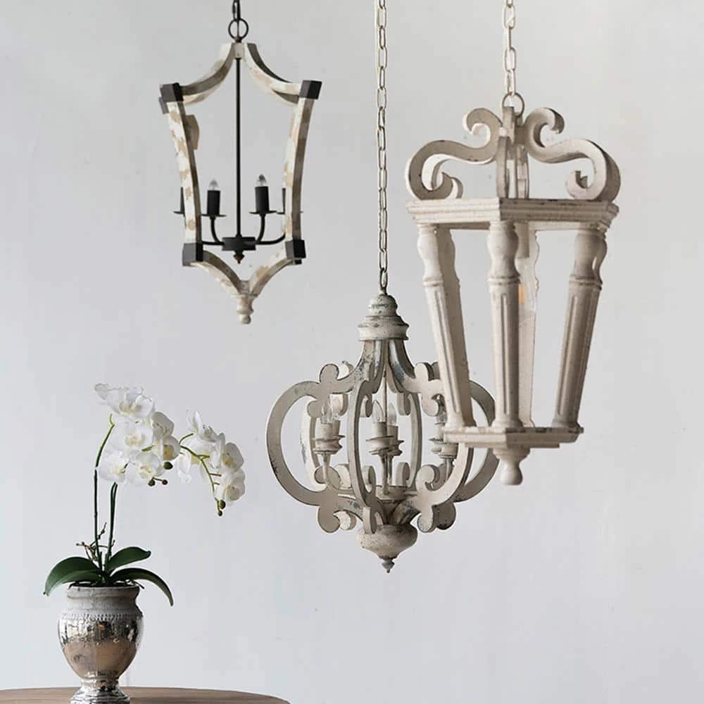Andreas 4-Light Antique White Chandelier by A & B Home 7 Andreas 4-Light Antique White Chandelier by A & B Home - Image 7