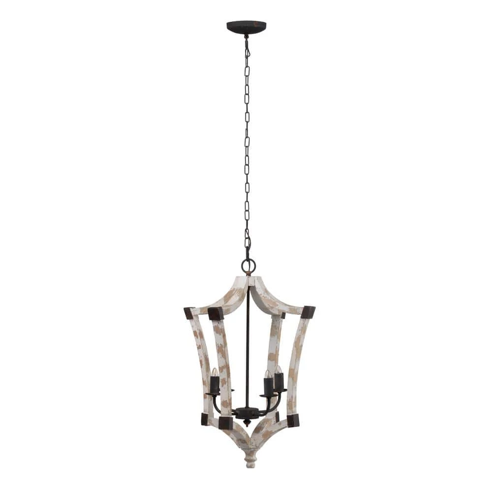 Andreas 4-Light Antique White Chandelier by A & B Home 1 Andreas 4-Light Antique White Chandelier by A & B Home