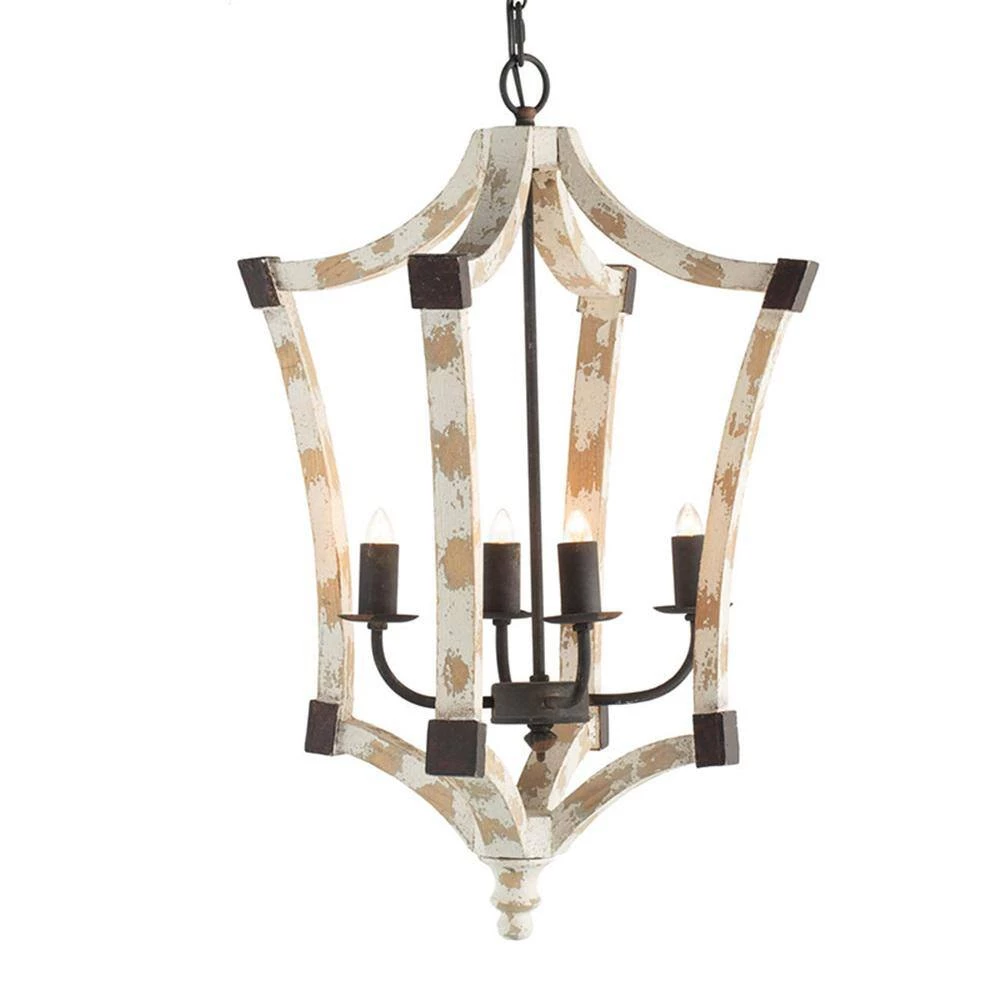 Andreas 4-Light Antique White Chandelier by A & B Home 2 Andreas 4-Light Antique White Chandelier by A & B Home - Image 2