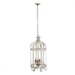 Imre 4-Light Antique White Chandelier by A & B Home