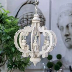 6-Light Antique White Chandelier by A & B Home -Simple Designs Online Shop antique white a b home chandeliers dt38552 ds 31 1000
