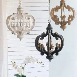 6-Light Antique White Chandelier by A & B Home -Simple Designs Online Shop antique white a b home chandeliers dt38552 ds 44 1000
