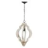 Bellamy 1-Light Antique White, Gold Chandelier by A & B Home