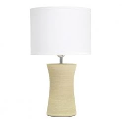 16 .5 in. Beige Ceramic Hourglass Table Lamp by Simple Designs