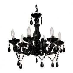 Classic Vintage 6-Light Black Chandelier by A & B Home