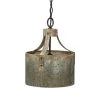 Dane 1-Light Black Iron Chandelier with Iron Shade by A & B Home