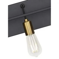 Tae 36 in. W 5-Light Black Industrial Metal Bathroom Vanity Light with Aged Brass Socket Cups and Black Cords by LBL Lighting -Simple Designs Online Shop black aged brass lbl lighting vanity lighting ba1083blab 1d 1000