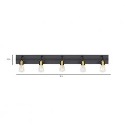 Tae 36 in. W 5-Light Black Industrial Metal Bathroom Vanity Light with Aged Brass Socket Cups and Black Cords by LBL Lighting -Simple Designs Online Shop black aged brass lbl lighting vanity lighting ba1083blab 4f 1000