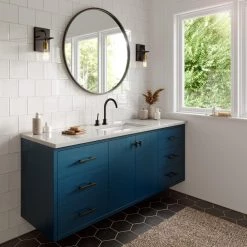 Tae 5.5 in. W 1-Light Black Industrial Metal Bathroom Wall Sconce with Aged Brass Socket Cup and Black Cord by LBL Lighting -Simple Designs Online Shop black aged brass lbl lighting wall sconces ws1080blab 4f 1000