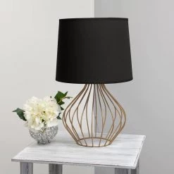 19 .75 in. Black and Copper Geometrically Wired Table Lamp by Simple Designs -Simple Designs Online Shop black and copper simple designs table lamps lt2086 boc 1f 1000