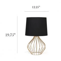 19 .75 in. Black and Copper Geometrically Wired Table Lamp by Simple Designs -Simple Designs Online Shop black and copper simple designs table lamps lt2086 boc 4f 1000