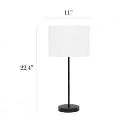 22 in. Black and White Stick Lamp with Fabric Shade by Simple Designs -Simple Designs Online Shop black and white simple designs table lamps lt2040 baw 4f 1000