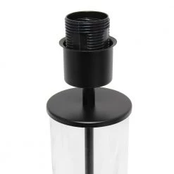 16.93 in. Black Encased Metal Glass Table Lamp by Simple Designs 13 16.93 in. Black Encased Metal Glass Table Lamp by Simple Designs -Simple Designs Online Shop black clear glass black shade simple designs table lamps lt2081 bob 44 1000