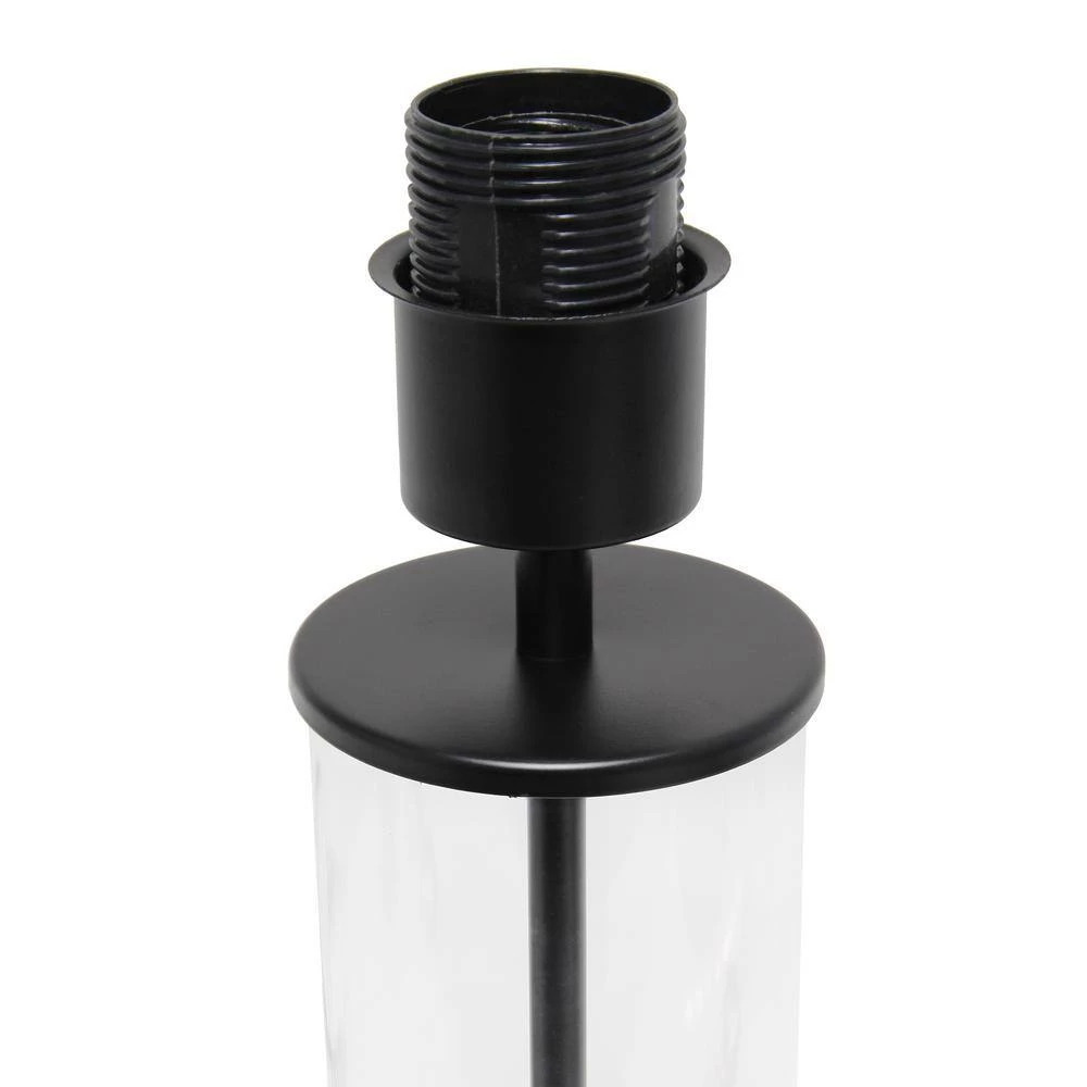 16.93 in. Black Encased Metal Glass Table Lamp by Simple Designs 6 16.93 in. Black Encased Metal Glass Table Lamp by Simple Designs - Image 6
