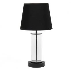 16.93 in. Black Encased Metal Glass Table Lamp by Simple Designs