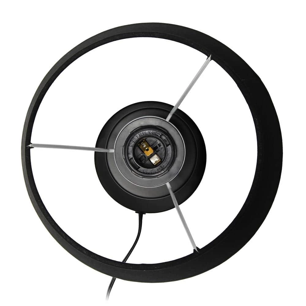 16.93 in. Black Encased Metal Glass Table Lamp by Simple Designs 2 16.93 in. Black Encased Metal Glass Table Lamp by Simple Designs - Image 2