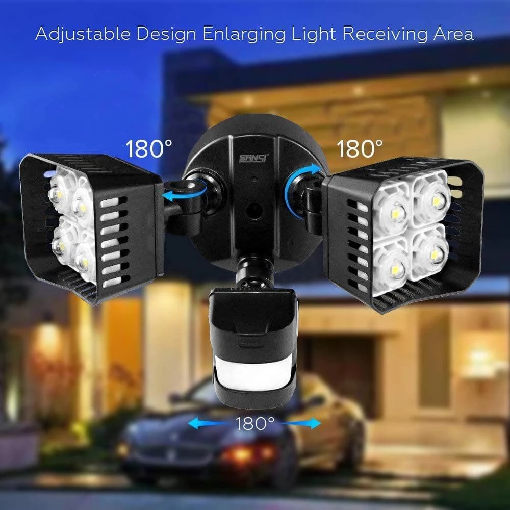 30-Watt 3400 Lumens 180-Degree Black Motion Activated Outdoor Integrated LED 5000K Waterproof Flood Light by SANSI 4 30-Watt 3400 Lumens 180-Degree Black Motion Activated Outdoor Integrated LED 5000K Waterproof Flood Light by SANSI - Image 4