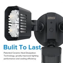 18-Watt 1800 Lumens 180° Black Motion Sensor Outdoor Integrated LED 5000K Waterproof Dusk to Dawn Flood Light by SANSI 9 18-Watt 1800 Lumens 180° Black Motion Sensor Outdoor Integrated LED 5000K Waterproof Dusk to Dawn Flood Light by SANSI -Simple Designs Online Shop black sansi flood lights 01 04 001 011802 4f 1000