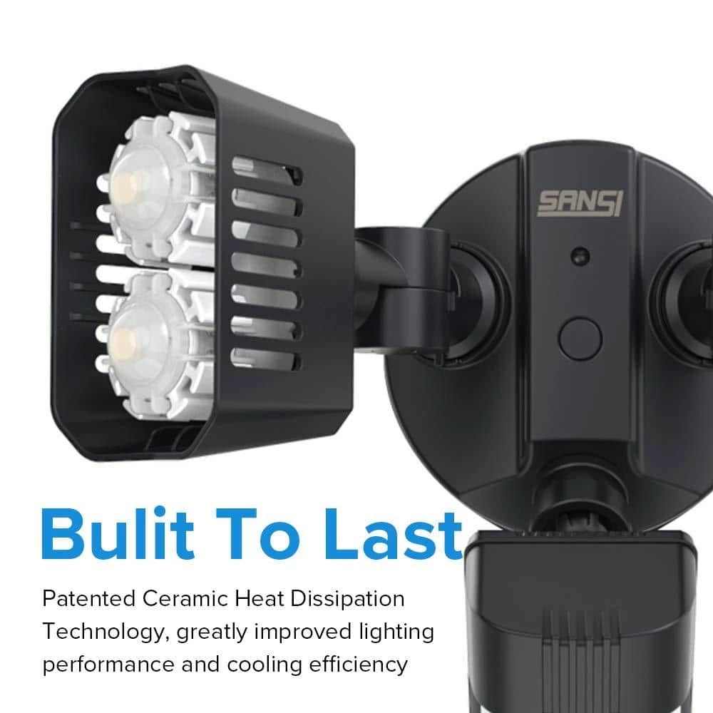 18-Watt 1800 Lumens 180° Black Motion Sensor Outdoor Integrated LED 5000K Waterproof Dusk to Dawn Flood Light by SANSI 3 18-Watt 1800 Lumens 180° Black Motion Sensor Outdoor Integrated LED 5000K Waterproof Dusk to Dawn Flood Light by SANSI - Image 3