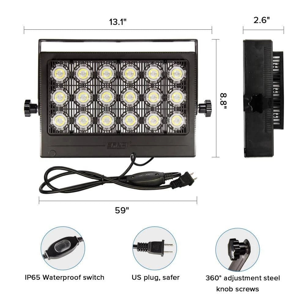 100-Watt Black 10,000 Lumens Outdoor Integrated LED IP66 Waterproof 5700K Daylight Panel Flood Light by SANSI 6 100-Watt Black 10,000 Lumens Outdoor Integrated LED IP66 Waterproof 5700K Daylight Panel Flood Light by SANSI - Image 6