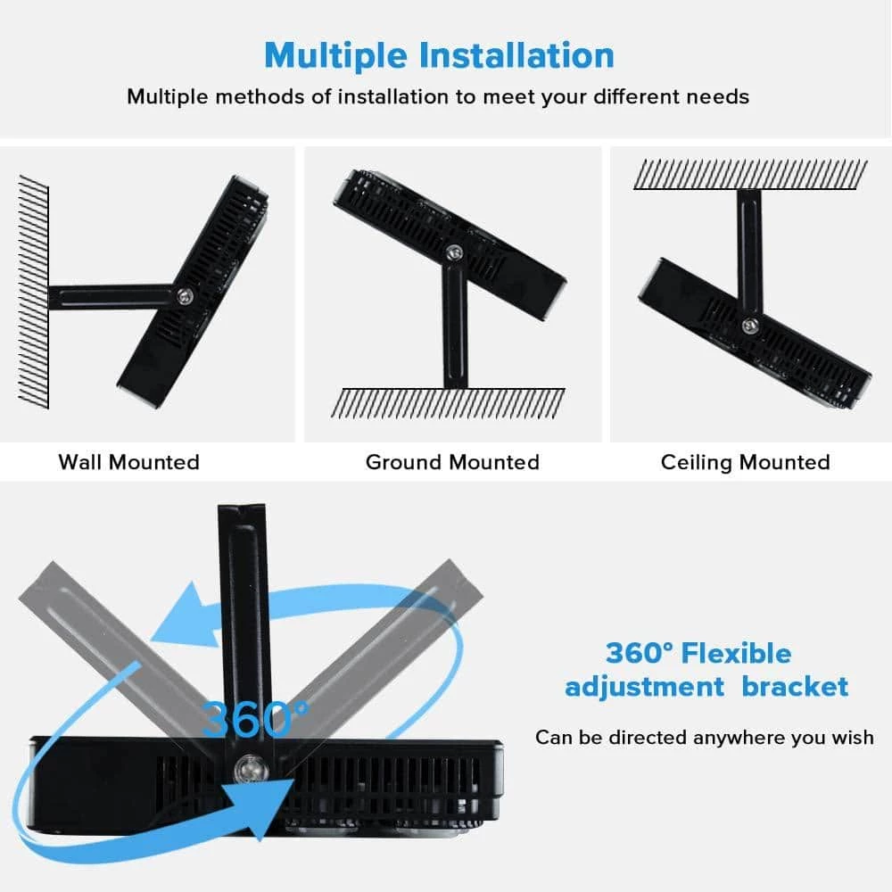 70-Watt 7,000 Lumens Black Outdoor Integrated LED IP66 Waterproof 5700K Daylight Panel Flood Light with Plug by SANSI 6 70-Watt 7,000 Lumens Black Outdoor Integrated LED IP66 Waterproof 5700K Daylight Panel Flood Light with Plug by SANSI - Image 6