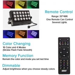 100-Watt Black RGB Color Changing Outdoor Integrated LED IP66 Waterproof Panel Flood Light with Remote Control by SANSI -Simple Designs Online Shop black sansi flood lights 01 06 001 021018 4f 1000