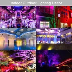 100-Watt Black RGB Color Changing Outdoor Integrated LED IP66 Waterproof Panel Flood Light with Remote Control by SANSI -Simple Designs Online Shop black sansi flood lights 01 06 001 021018 fa 1000