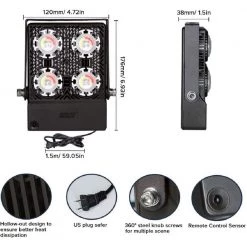 30-Watt Plug-in Black RGB LED Landscape Flood Light with 16 Colors and 4 Modes, Includes Remote Control by SANSI -Simple Designs Online Shop black sansi landscape flood lights 01 06 001 023057 4f 1000