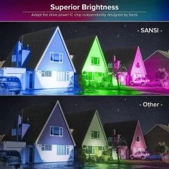600-Watt Equivalent, Super Bright LED Flood Light Color Changing with 16 Colors 4 Modes, Dimmable by SANSI -Simple Designs Online Shop black sansi outdoor specialty lighting 01 06 001 031018 4f 1000