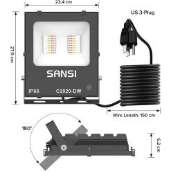 600-Watt Equivalent, Super Bright LED Flood Light Color Changing with 16 Colors 4 Modes, Dimmable by SANSI -Simple Designs Online Shop black sansi outdoor specialty lighting 01 06 001 031018 76 1000