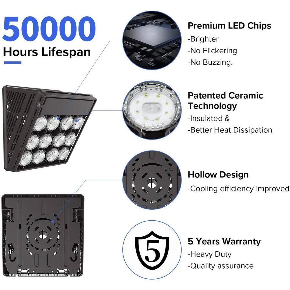 515-Watt Equivalent Integrated LED Black Dusk to Dawn Wall Pack Light with Photocell by SANSI 5 515-Watt Equivalent Integrated LED Black Dusk to Dawn Wall Pack Light with Photocell by SANSI - Image 5