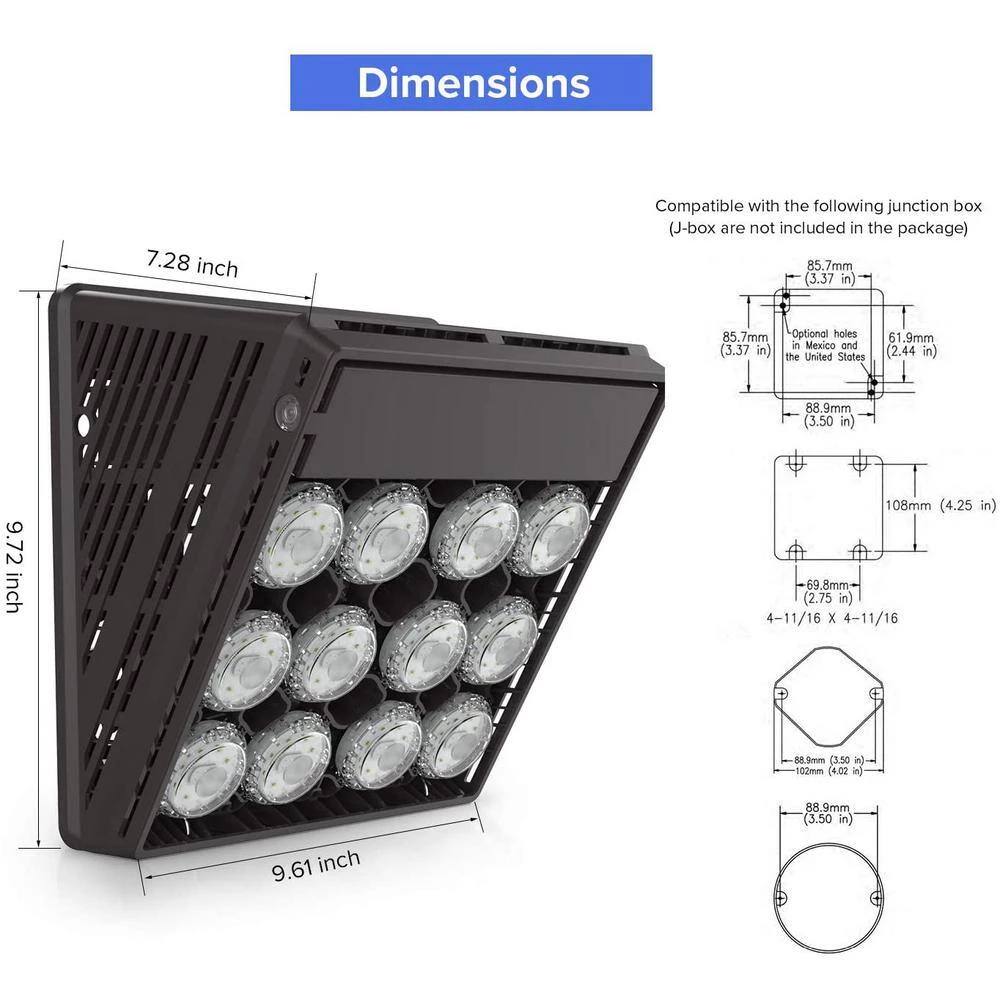 515-Watt Equivalent Integrated LED Black Dusk to Dawn Wall Pack Light with Photocell by SANSI 8 515-Watt Equivalent Integrated LED Black Dusk to Dawn Wall Pack Light with Photocell by SANSI - Image 8