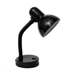 14.25 in. Black Basic Metal Desk Lamp with Flexible Hose Neck by Simple Designs