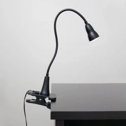 22.5 in. Black Integrated LED Gooseneck Clip Light Desk Lamp by Simple Designs -Simple Designs Online Shop black simple designs desk lamps ld2015 blk 31 1000