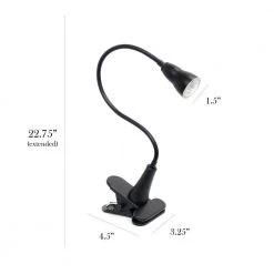 22.5 in. Black Integrated LED Gooseneck Clip Light Desk Lamp by Simple Designs -Simple Designs Online Shop black simple designs desk lamps ld2015 blk 44 1000