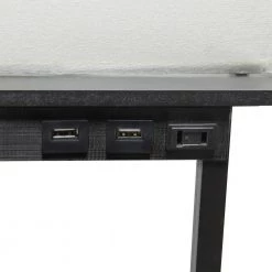 62.5 in. Black Floor Lamp Etagere Organizer Storage Shelf with 2 USB Charging Ports, 1 Charging Outlet and Linen Shade by Simple Designs -Simple Designs Online Shop black simple designs floor lamps lf1037 blk 1f 1000