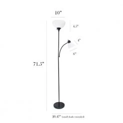 71 in. Black Floor Lamp with Reading Light by Simple Designs 6 71 in. Black Floor Lamp with Reading Light by Simple Designs -Simple Designs Online Shop black simple designs floor lamps lf2000 blk 4f 1000