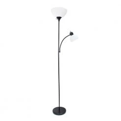 71 in. Black Floor Lamp with Reading Light by Simple Designs