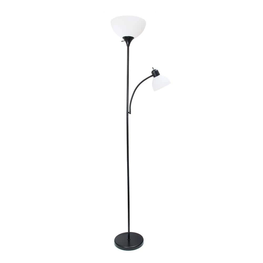 71 in. Black Floor Lamp with Reading Light by Simple Designs 1 71 in. Black Floor Lamp with Reading Light by Simple Designs