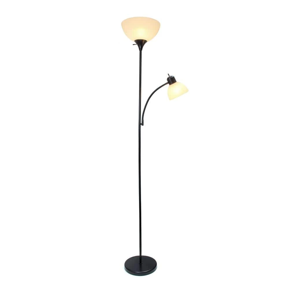 71 in. Black Floor Lamp with Reading Light by Simple Designs 2 71 in. Black Floor Lamp with Reading Light by Simple Designs - Image 2