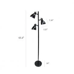 63.75 in. Metal 3-Light Tree Black Floor Lamp by Simple Designs -Simple Designs Online Shop black simple designs floor lamps lf2007 blk 1f 1000