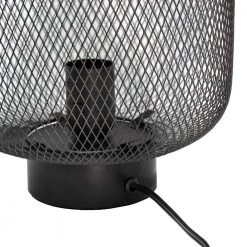 12 in. Black Metal Mesh Industrial Table Lamp by Simple Designs -Simple Designs Online Shop black simple designs lamp bases lt1072 blk 1f 1000