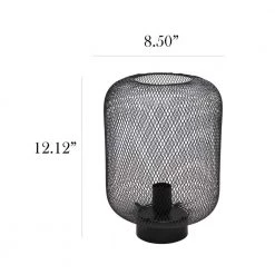 12 in. Black Metal Mesh Industrial Table Lamp by Simple Designs -Simple Designs Online Shop black simple designs lamp bases lt1072 blk 4f 1000
