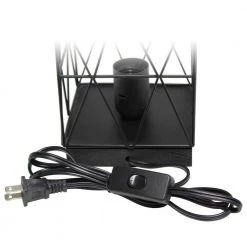 10.25 in. Black Geometric Square Metal Table Lamp by Simple Designs -Simple Designs Online Shop black simple designs lamp bases lt1073 blk 1f 1000